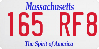 MA license plate 165RF8