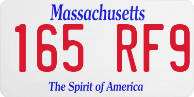 MA license plate 165RF9