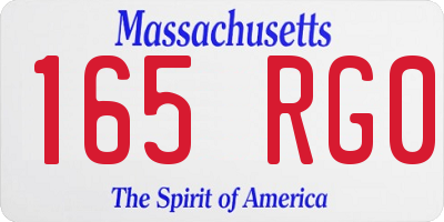 MA license plate 165RG0