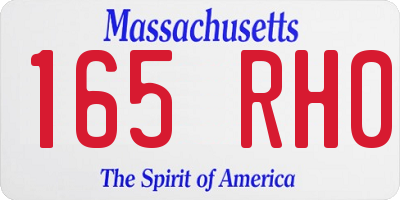 MA license plate 165RH0