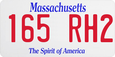MA license plate 165RH2