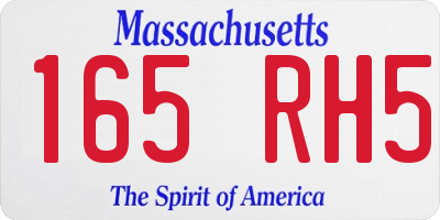 MA license plate 165RH5