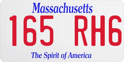MA license plate 165RH6