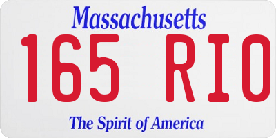 MA license plate 165RI0