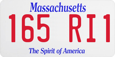 MA license plate 165RI1