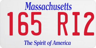 MA license plate 165RI2