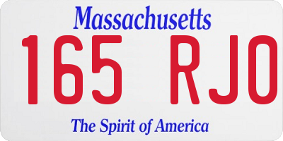 MA license plate 165RJ0