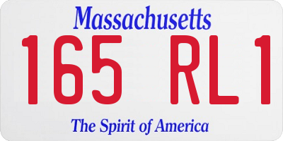 MA license plate 165RL1