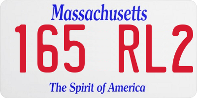 MA license plate 165RL2