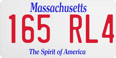 MA license plate 165RL4