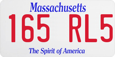MA license plate 165RL5