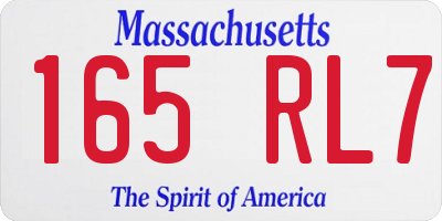 MA license plate 165RL7
