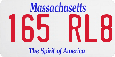 MA license plate 165RL8