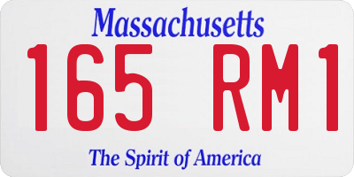 MA license plate 165RM1