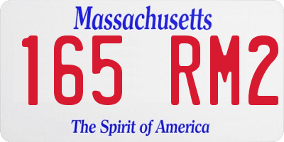 MA license plate 165RM2