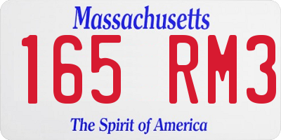 MA license plate 165RM3