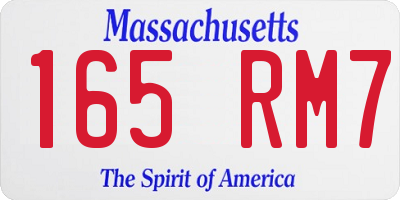 MA license plate 165RM7