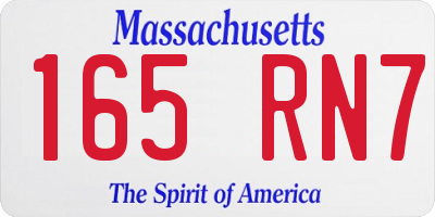 MA license plate 165RN7