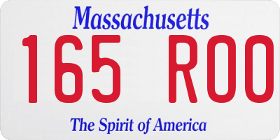 MA license plate 165RO0