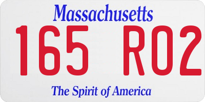 MA license plate 165RO2