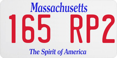 MA license plate 165RP2