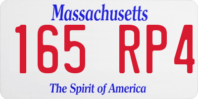 MA license plate 165RP4