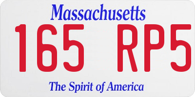 MA license plate 165RP5
