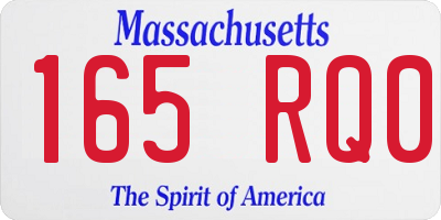 MA license plate 165RQ0