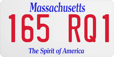 MA license plate 165RQ1