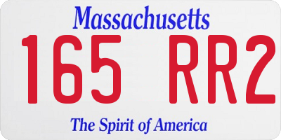MA license plate 165RR2