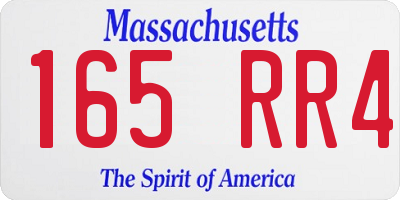 MA license plate 165RR4