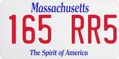 MA license plate 165RR5