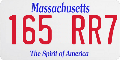 MA license plate 165RR7
