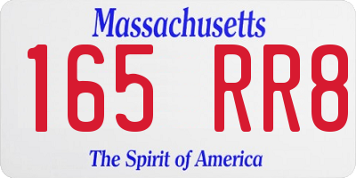 MA license plate 165RR8