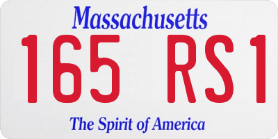 MA license plate 165RS1