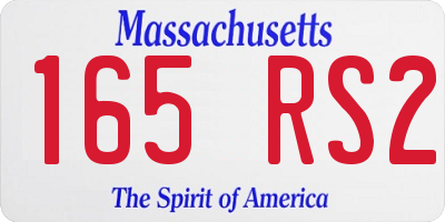MA license plate 165RS2