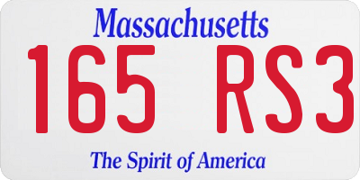 MA license plate 165RS3