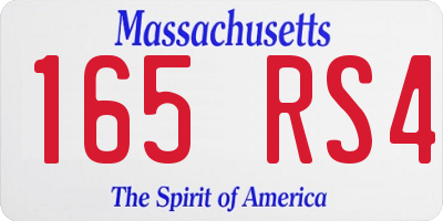 MA license plate 165RS4