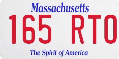 MA license plate 165RT0