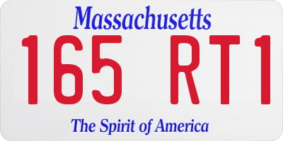 MA license plate 165RT1