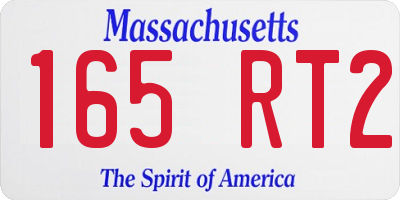 MA license plate 165RT2