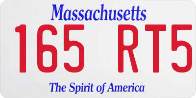 MA license plate 165RT5