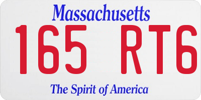 MA license plate 165RT6