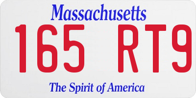 MA license plate 165RT9