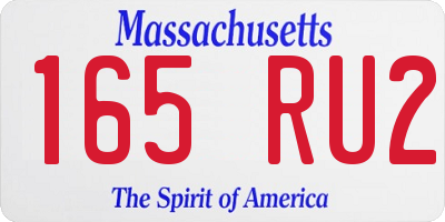 MA license plate 165RU2