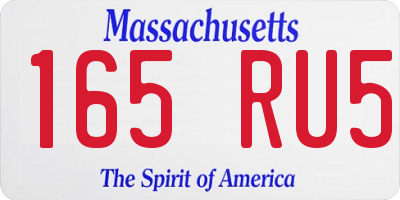 MA license plate 165RU5