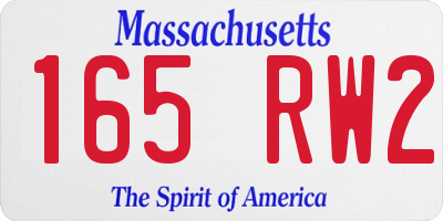 MA license plate 165RW2
