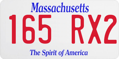 MA license plate 165RX2