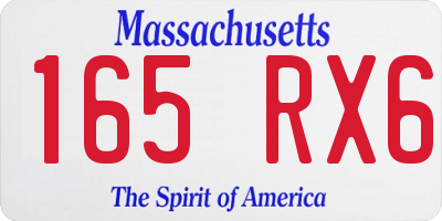 MA license plate 165RX6