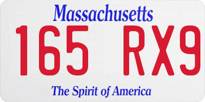 MA license plate 165RX9